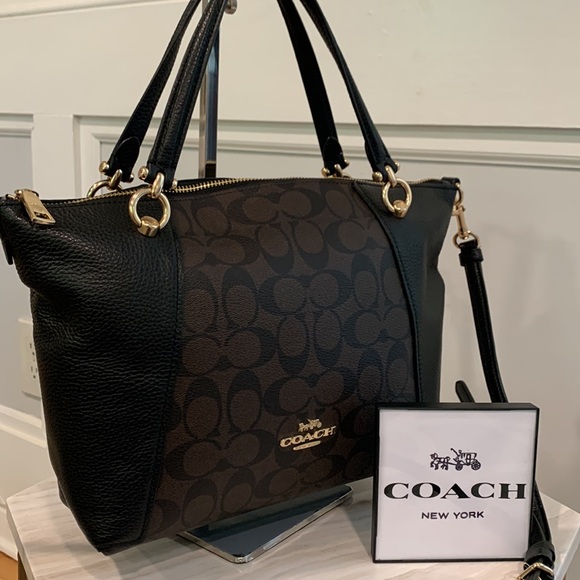 Coach Handbags - Coach Kacey Signature Satchel Leather Bag EUC